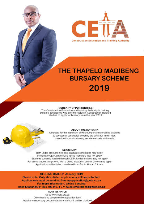 CETA Thapelo Madibeng Bursary 